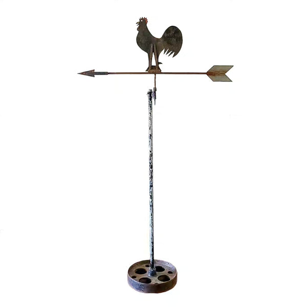 Antique Folk Art Sheet Iron Rooster Weather Vane