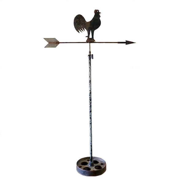 Antique Folk Art Sheet Iron Rooster Weather Vane