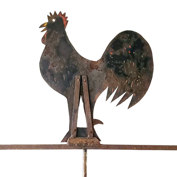 Antique Folk Art Sheet Iron Rooster Weather Vane