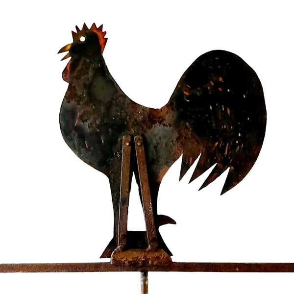 Antique Folk Art Sheet Iron Rooster Weather Vane