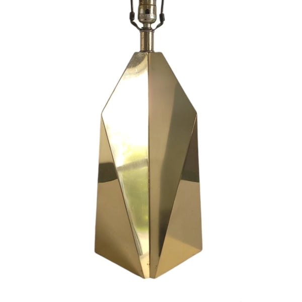 Geometric Form Mid Century Brass Table Lamp