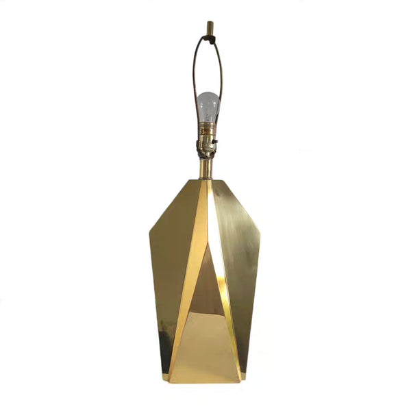 Geometric Form Mid Century Brass Table Lamp