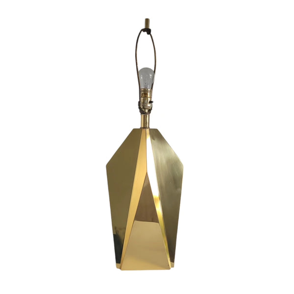 Geometric Form Mid Century Brass Table Lamp