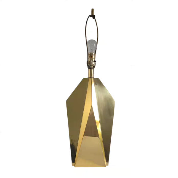 Geometric Form Mid Century Brass Table Lamp