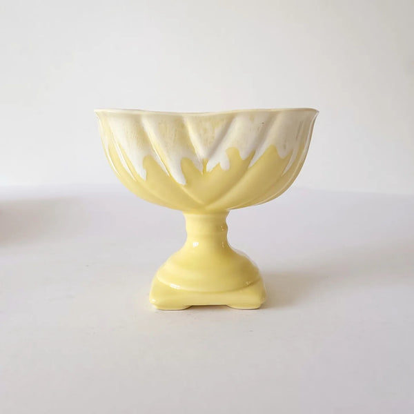 Yellow Drip Glaze Pottery Small Planter Vase