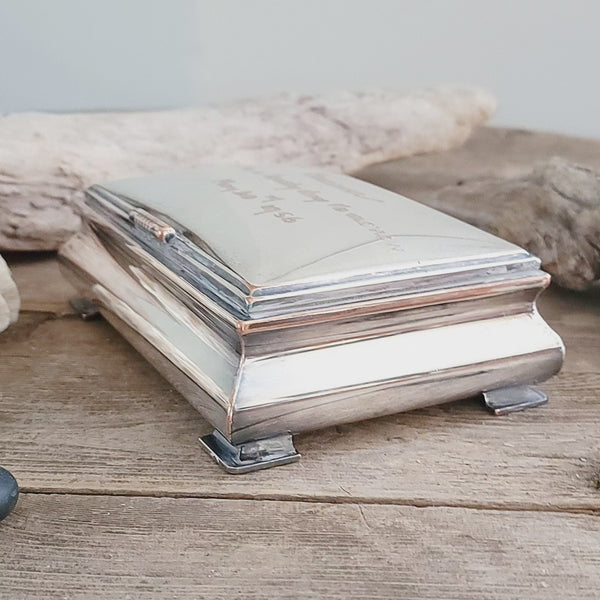 Engraved Silver Footed Box
