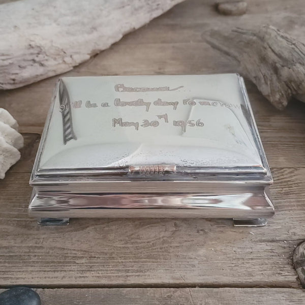 Engraved Silver Footed Box