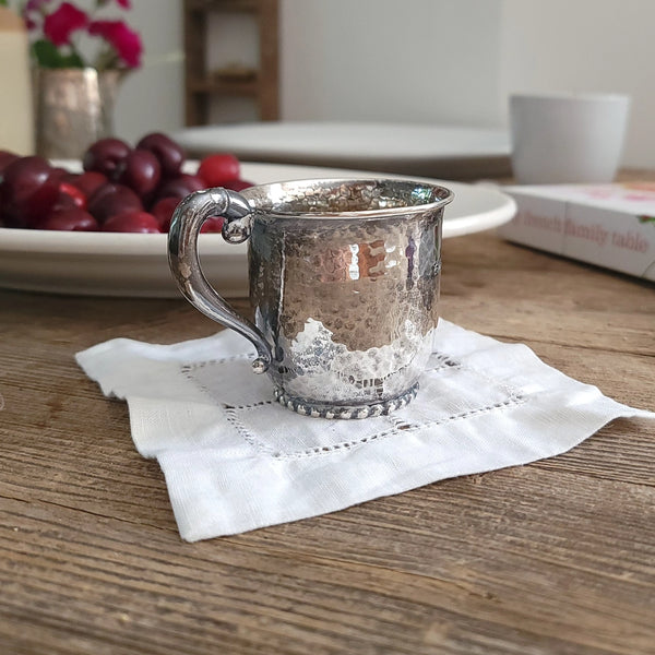 Danish Hand Hammered Silver Baby Cup Christian F. Heise