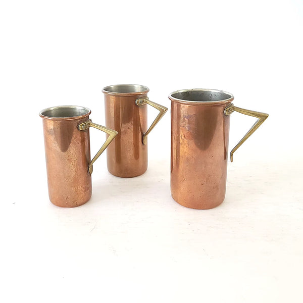 Arts & Crafts Era Copper & Brass Measuring Cups