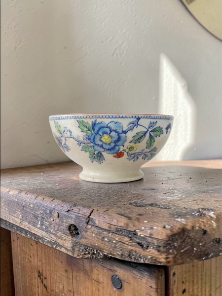 French Cafe Late Bowl Creil Et Montereau Floral Aesthetic Movement Design