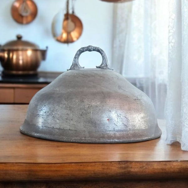Antique English Pewter Food Dome Cover