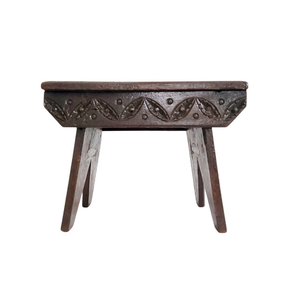 Antique Chip Carved Wee Stool