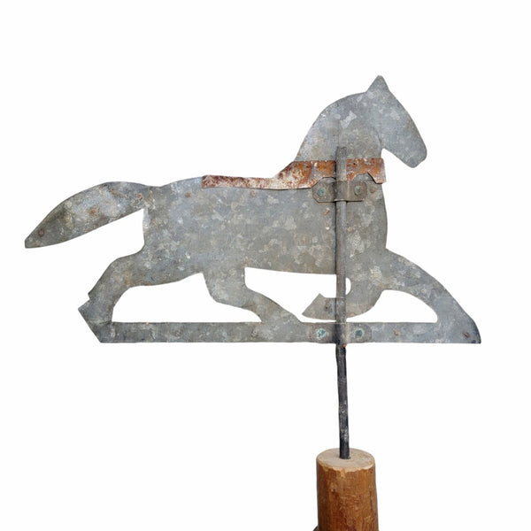 Antique Sheet Metal Horse Weathervane With Stand