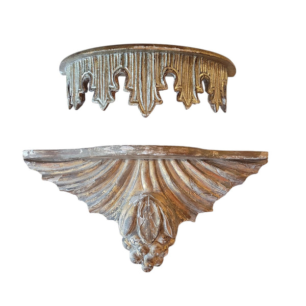 Antique Italian Gilt Wall Shelf Sconce