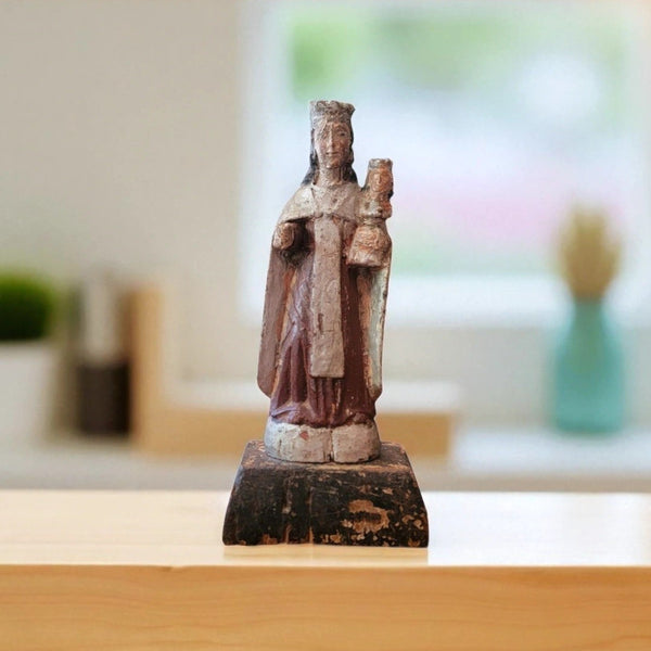 18th Century Santo Of Madonna & Child Puerto Rican