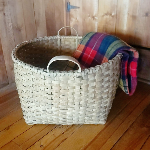 Antique Apple Basket With Bentwood Handles