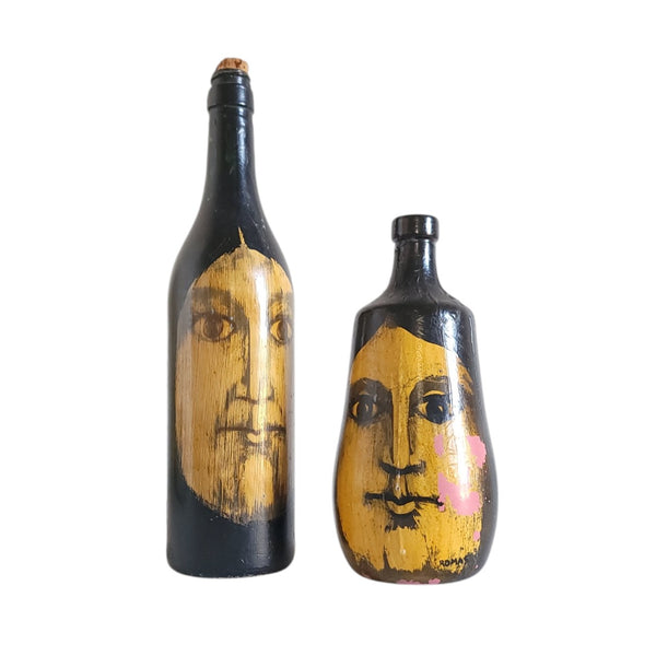 Artisan Painted Face Bottles