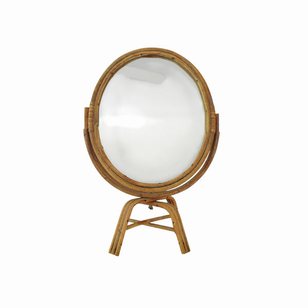 Circa 1970's Bamboo Table Top Mirror