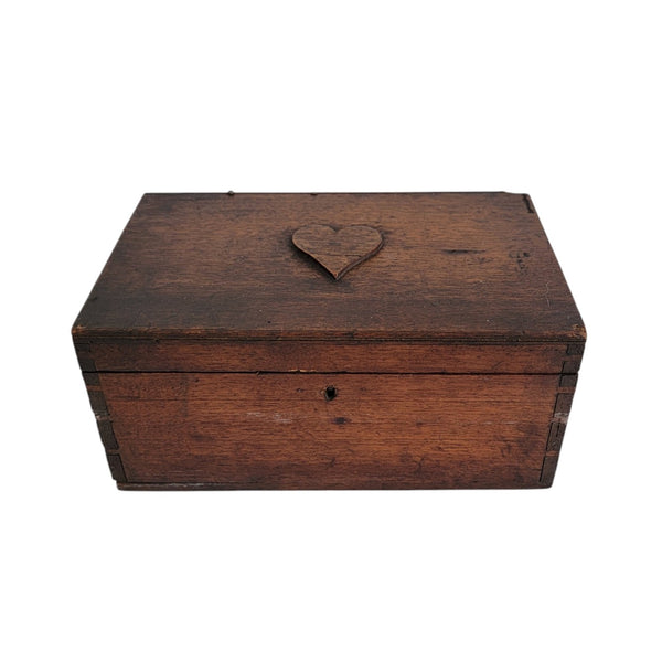 Folk Art Wood Box With Heart