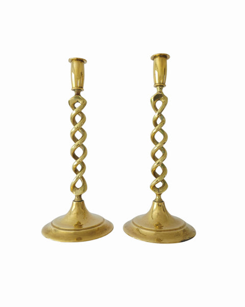 Brass Barleytwist Candlesticks