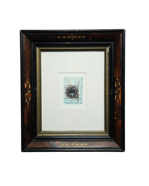 Robins Nest Watercolour In Eastlake Frame