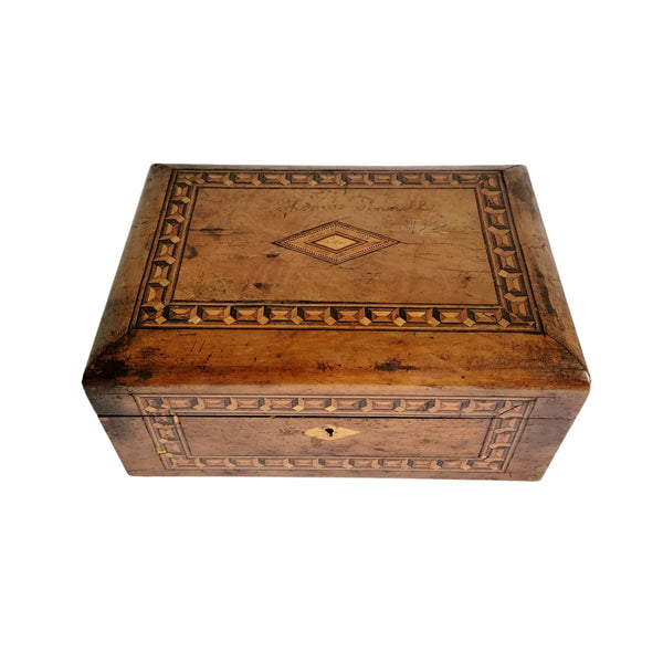 Antique Tunbrudge Op Art Wood Box