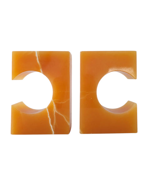 Orange Onyx Bookends