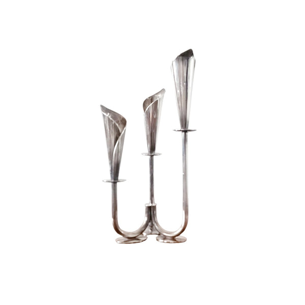 Danish Silver Calla Lily Candleholder