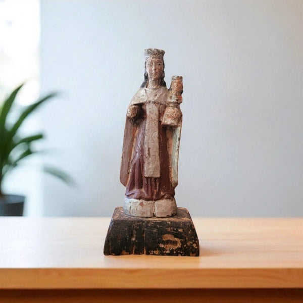18th Century Santo Of Madonna & Child Puerto Rican