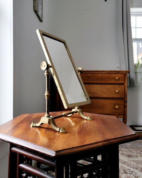 Brass Adjustable Tabletop Mirror