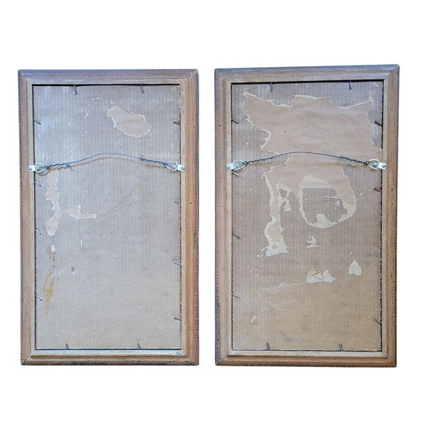 Antique Pair Of Moody Nautical Prints Under Moonlight