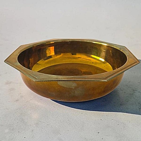 Italian Heavy Brass Octagonal Shallow Bowl