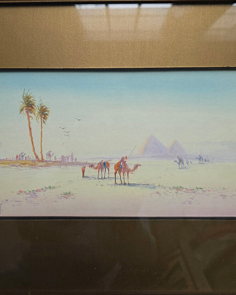19th Century Egyptian Oasis Watercolour Alfred Calvert