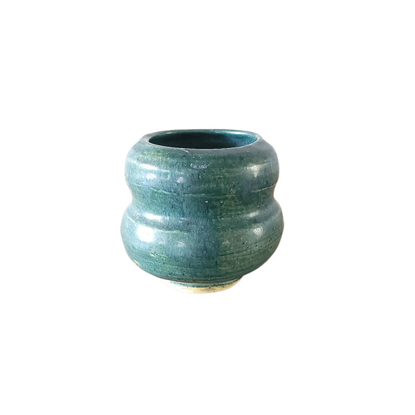 Green Shapely Small Pottery Pot