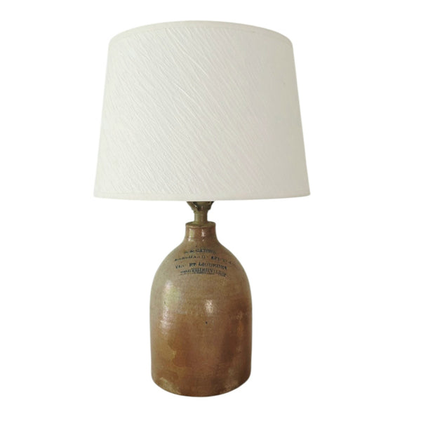 Antique Quebec 'Berthierville' Merchants Crock Lamp
