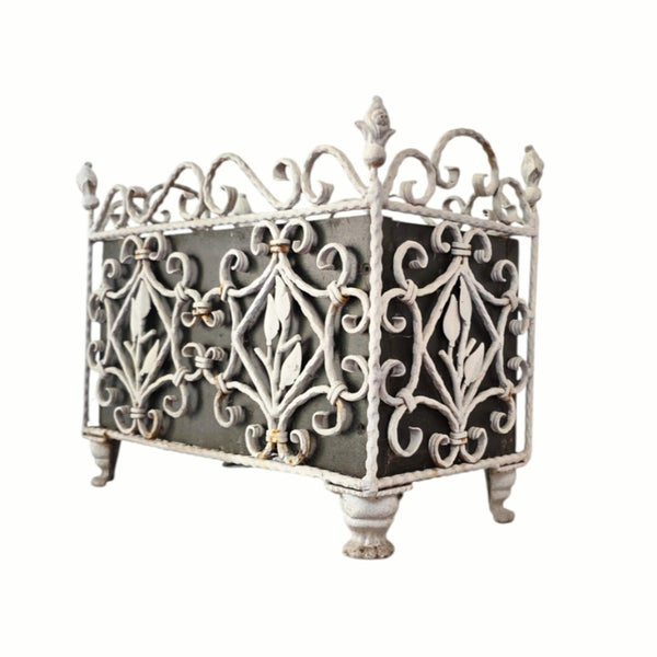 Cast Iron Planter With Wood Box Interior