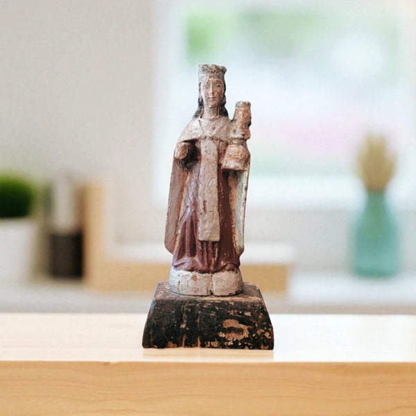 18th Century Santo Of Madonna & Child Puerto Rican