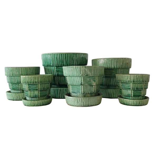 Large Round McCoy Green Plant Flower Pot
