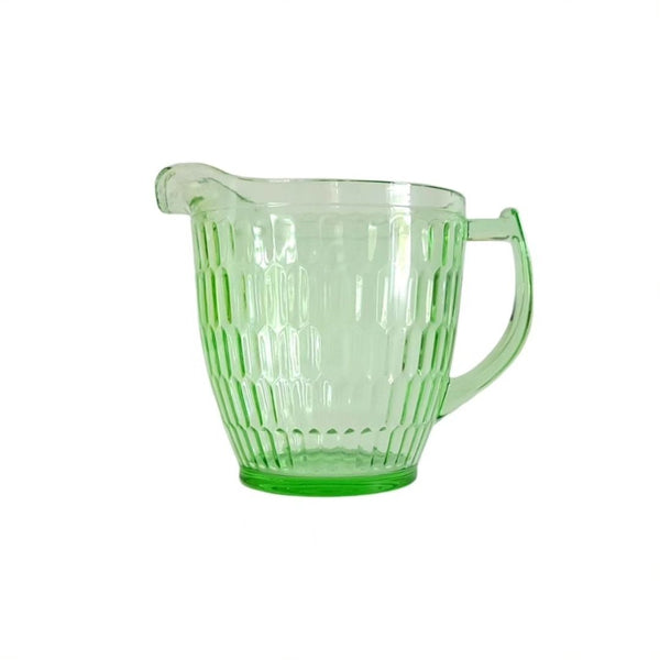 Honeycomb pattern Green Depression Glass Pitcher