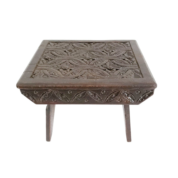 Antique Chip Carved Wee Stool