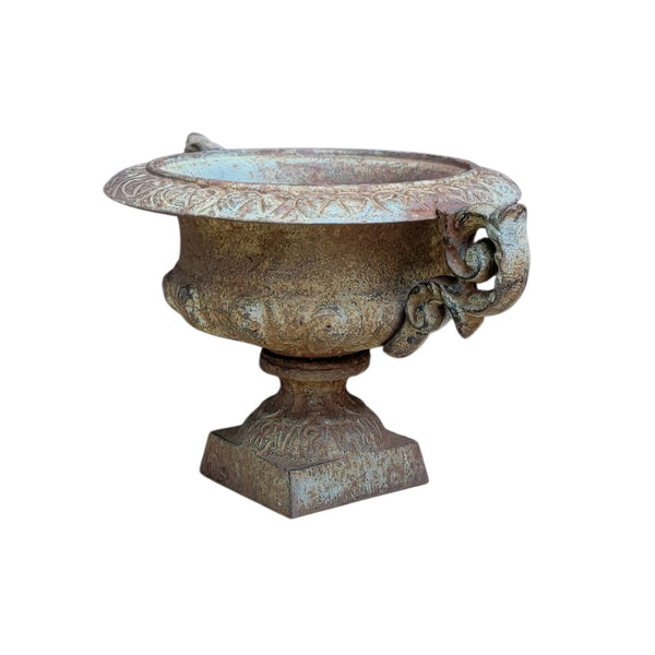 Antique Cast Iron Medici Style Flower Urn
