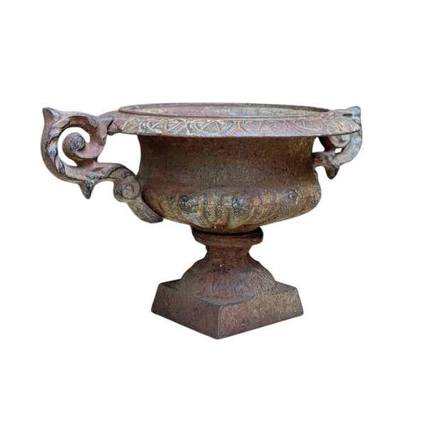 Antique Cast Iron Medici Style Flower Urn