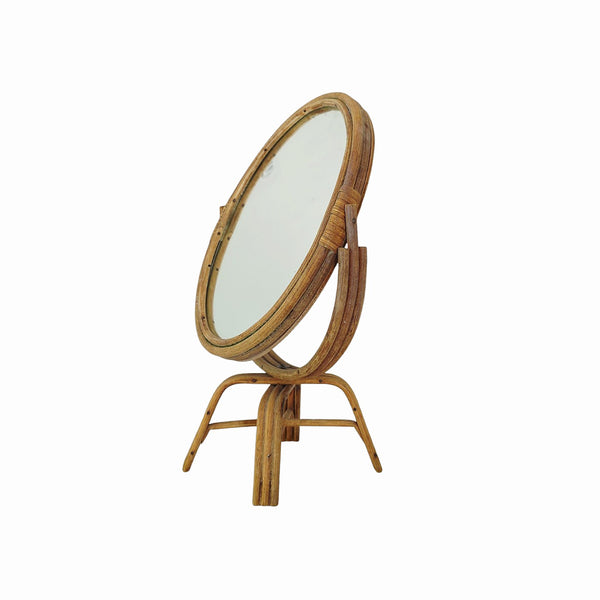 Circa 1970's Bamboo Table Top Mirror