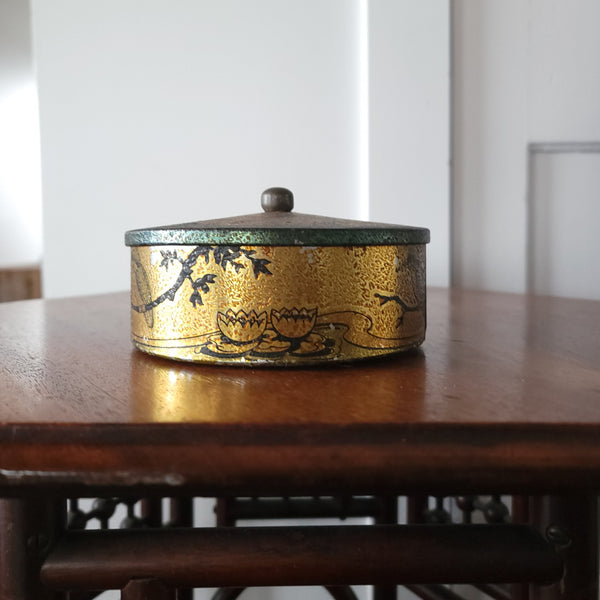 Antique Tin With Kingfishers