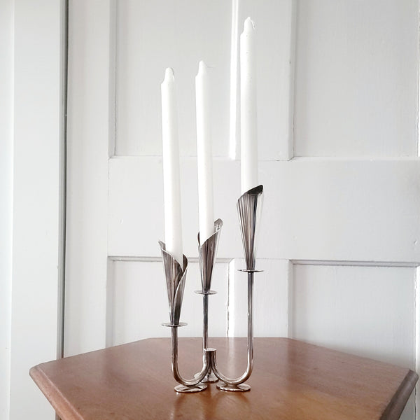 Danish Silver Calla Lily Candleholder