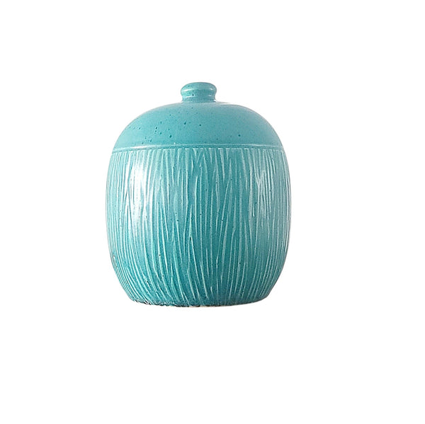 Acorn Form Turquoise Ceramic Bottle Vase