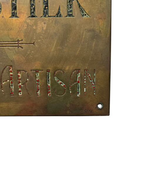 Antique French Brass Artisan Tailors Shop Sign