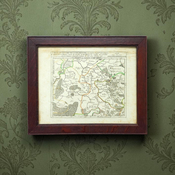 Antique Copper Plate Engraved Map Of Luxembourg by Vaugondy