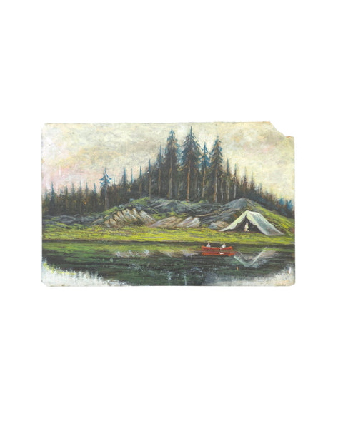 Waterside Landscape Oil On Paper