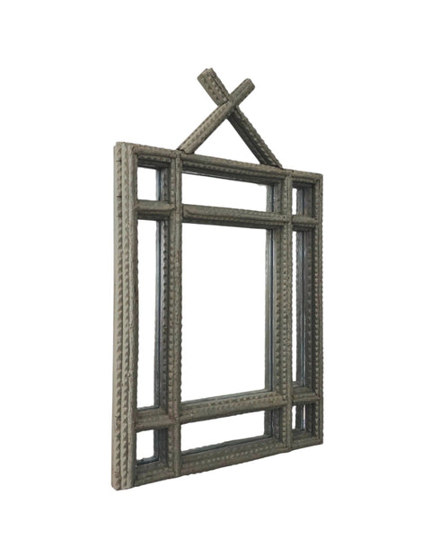 Antique Painted Tramp Art Mirror